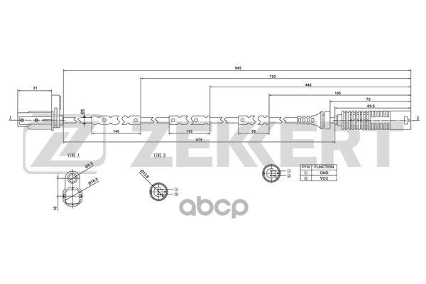 Датчик ABS задн. BMW 3 (E90  E91  E92) 04-  1 (E81  E82  E87) 04- Zekkert арт. se-6067