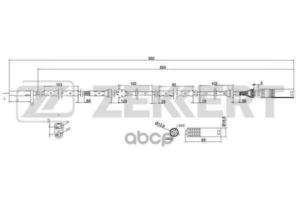 Датчик ABS передн. BMW X3 (E83) 03- Zekkert арт. se-6069