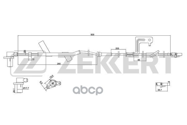 Датчик ABS передн. лев. Hyundai Sonata IV 98-  XG 98-  Kia Magentis 01- Zekkert арт. se-6076