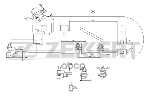Датчик ABS передн. лев. Hyundai Matrix 01- Zekkert арт. se-6082