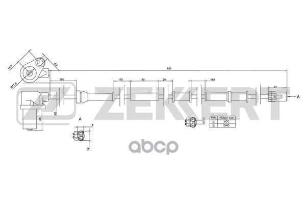 Датчик ABS передн. прав. Hyundai Accent II 01- Zekkert арт. se-6084