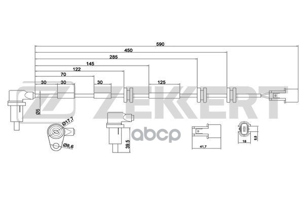 Датчик ABS передн. прав. Hyundai Terracan 01- Zekkert арт. se-6089