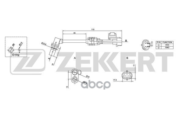 Датчик ABS передн. Chevrolet Captiva (C100  C140) 06-  Opel Antara A 06- Zekkert арт. se-6124