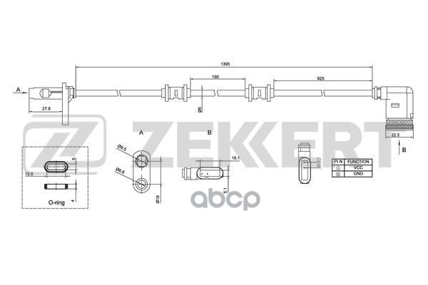Датчик ABS задн. MB E-Class (211) 02-  CLS (219) 04- Zekkert арт. se-6131