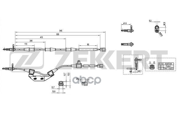 Датчик ABS задн. лев. Honda CR-V II 01- Zekkert арт. se-6151