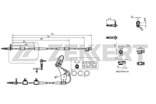 Датчик ABS передн. прав. Honda CR-V II  III 02- Zekkert арт. se-6154