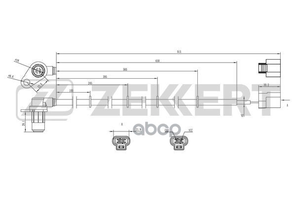 Датчик ABS передн. прав. Mitsubishi Pajero IV 06- Zekkert арт. se-6166