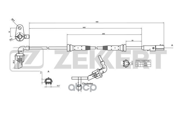 Датчик ABS задн. лев. Renault Logan II 13-  Sandero II 13- Zekkert арт. se-6174