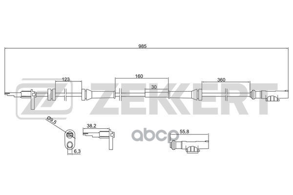 Датчик ABS передн. Alfa Romeo Spider (939) 06-  159 (939) 05-  Brera (939_) 06- Zekkert арт. se-6177