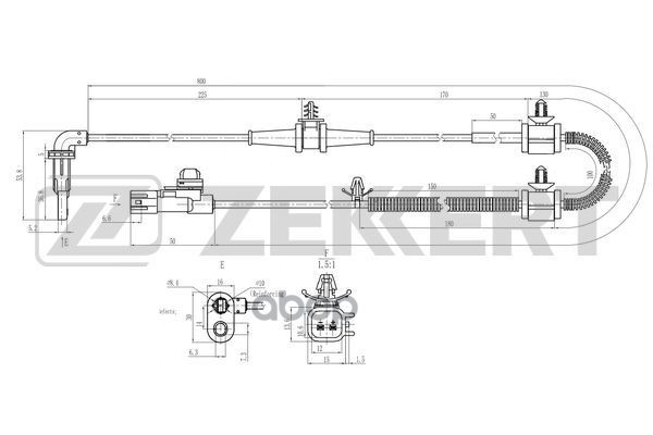 Датчик ABS передн. Chevrolet Cruze (J300  J305  J308) 09-  Orlando (J309) 11-  Opel Astra J 09- Zekkert арт. se-6178