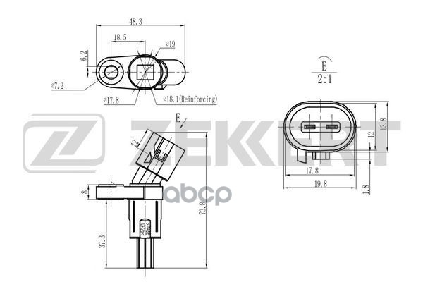 Датчик ABS задн./передн. Skoda Octavia (1U2  1U5) 96-  VW Golf IV  V 97-  Bora 98-  Audi A3 96-  Sea Zekkert арт. se-6180
