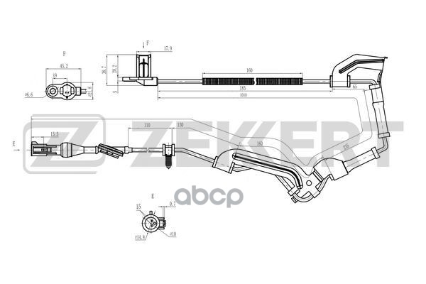 Датчик ABS передн. лев. Mazda Tribute 00-  Ford Escape 01- Zekkert арт. se-6202