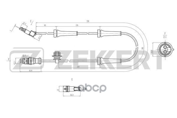 Датчик ABS передн. Renault Megane II 05-  Scenic II 05-  Grand Scenic II 05- Zekkert арт. se-6213