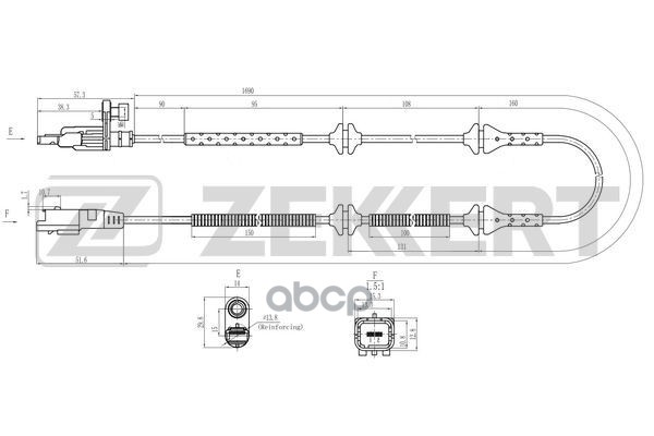 Датчик ABS задн./передн. Citroen C6 05-  Peugeot 407 04- Zekkert арт. se-6218