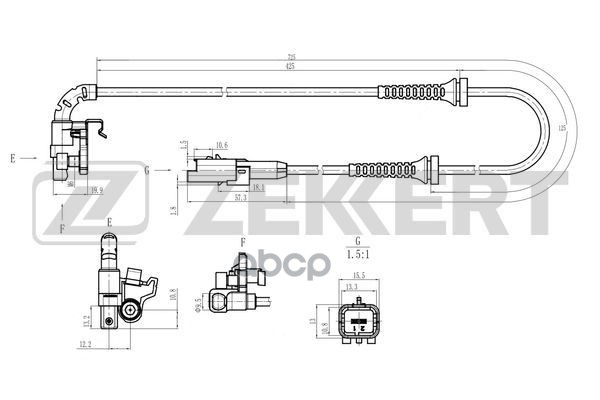Датчик ABS задн./передн. Citroen C4 I  II 06-  Peugeot 308 07-  307 00- Zekkert арт. se-6219