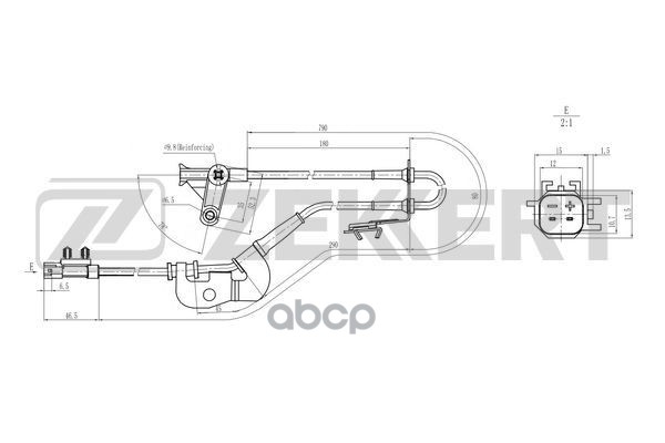 Датчик ABS передн. прав. Chrysler Voyager IV 01- Zekkert арт. se-6243