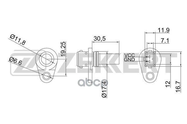 Датчик скорости VW Polo III 95-  Passat III-V 88-  Golf III  IV 91-  A6 94-  A4 94-  Skoda Octavia ( Zekkert арт. se-8500
