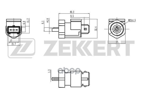 Датчик скорости Hyundai Santa Fe I  II 01-  Tucson 04-  Sonata IV 01-  Kia Rio II  III 05-  Sportage Zekkert арт. se-8505