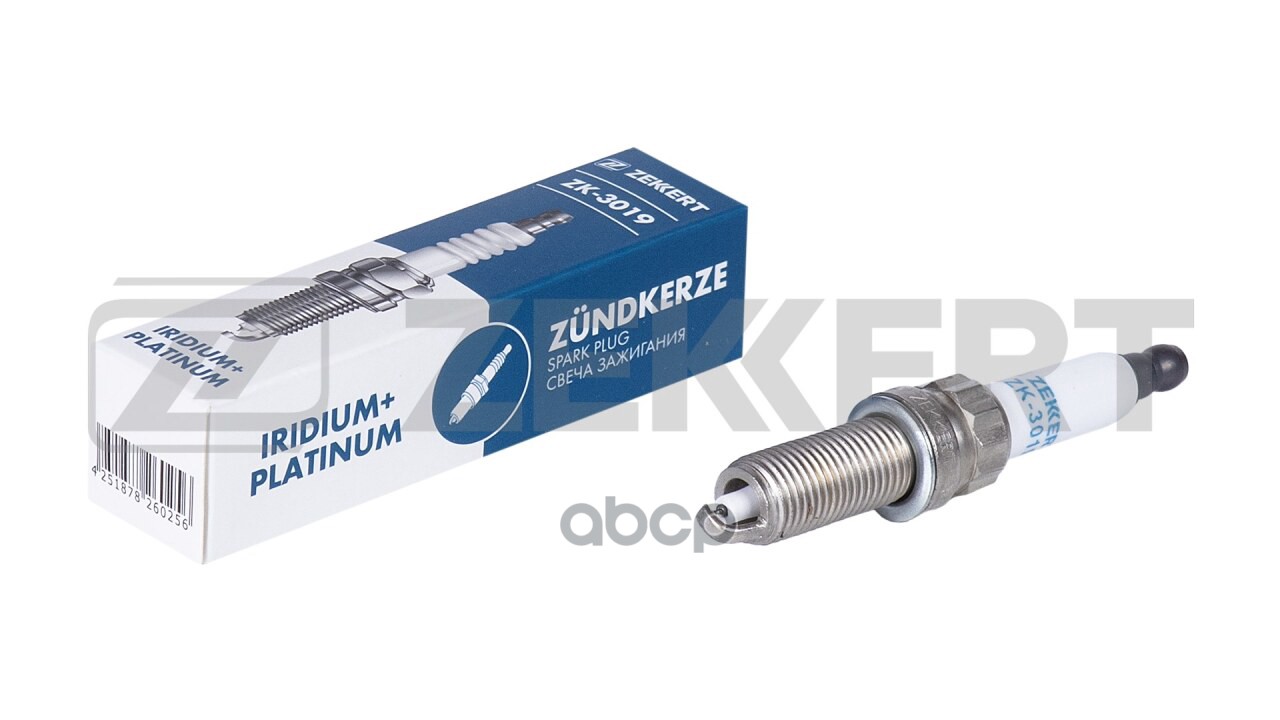 Свеча зажигания (Iridium+Platinum  аналог NGK 91530  цена за 1 шт.) BMW 3 (F30 F80)12-  Peugeot 308 Zekkert арт. zk-3019