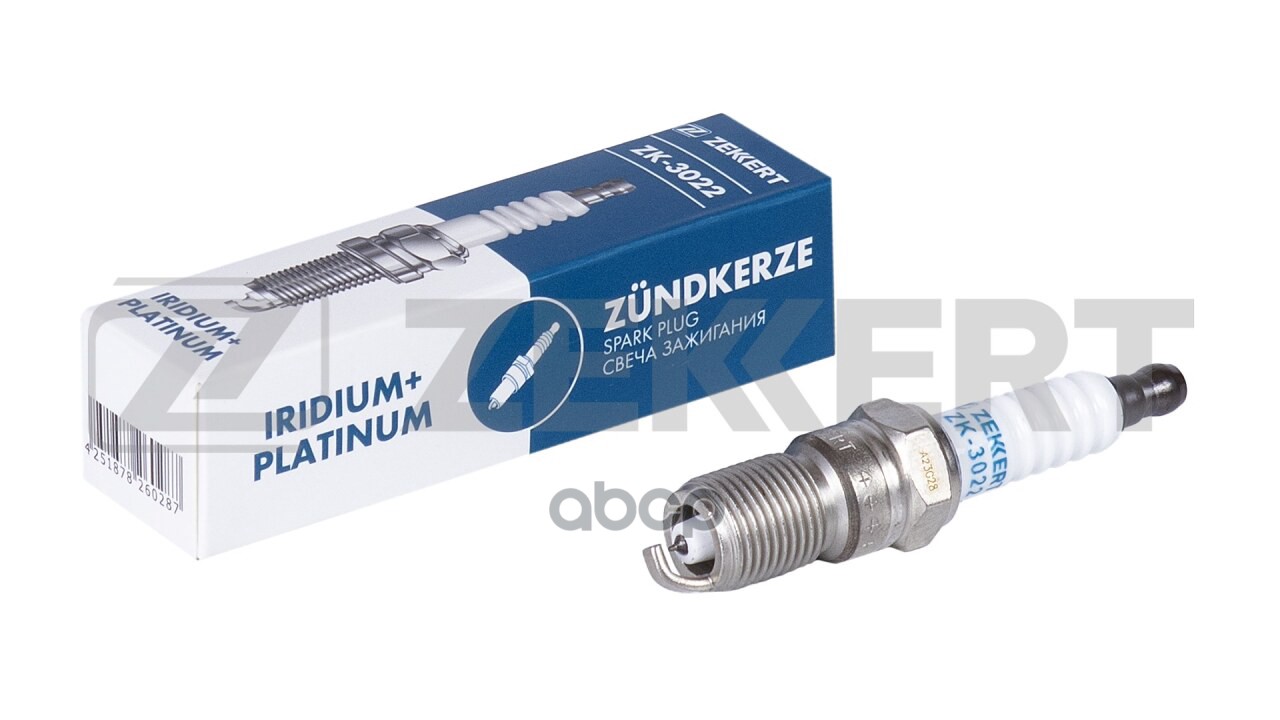 Свеча зажигания (Iridium+Platinum  аналог NGK 4477  цена за 1 шт.) Ford Focus II 04-  Mondeo III 00- Zekkert арт. zk-3022