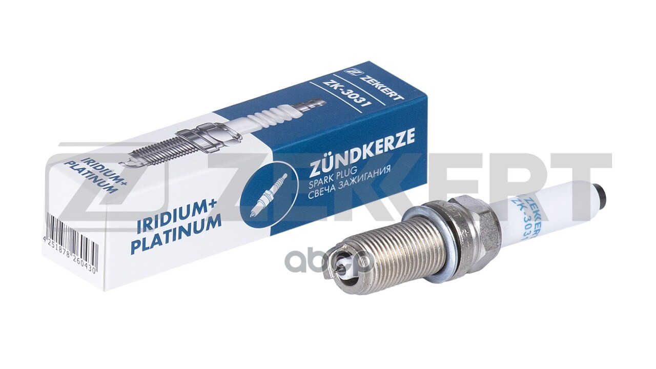 Свеча зажигания (Iridium+Platinum  аналог NGK 94833  цена за 1 шт.) VW Polo V VI 14-  Passat VIII 14 Zekkert арт. zk-3031