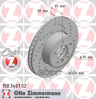 Диск Тормозной Bmw Sport С Антикоррозионным Покрытием Coat Z Zimmermann арт. 150.3407.52