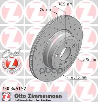 Диск Тормозной Bmw Sport С Антикоррозионным Покрытием Coat Z Zimmermann арт. 150.3451.52