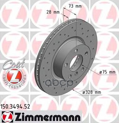 Диск Тормозной Bmw Sport С Антикоррозионным Покрытием Coat Z Zimmermann арт. 150.3494.52