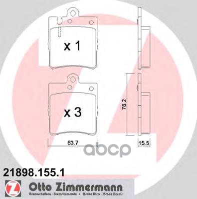 Колодки Тормозные Дисковые Mb-Benz Zimmermann арт. 21898.155.1