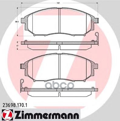 Колодки Тормозные Дисковые Nissan Navarra  Pathfinder (R51)  Murano  Qashqai  Koleos (Hy_) Zimmermann арт. 23698.170.1
