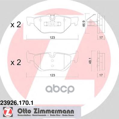 Колодки тормозные дисковые BMW Zimmermann арт. 23926.170.1