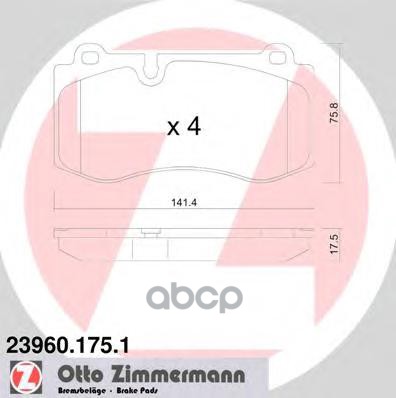 Колодки тормозные MB CLS 06 ZIMMERMANN 239601751 Zimmermann арт. 239601751