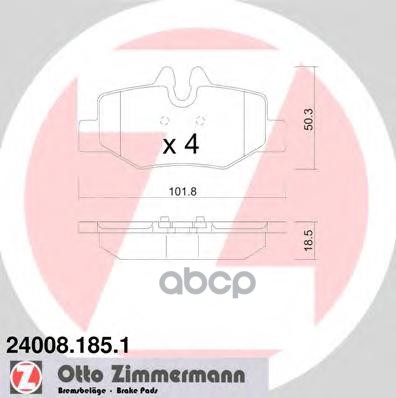 Колодки тормозные дисковые MB Zimmermann арт. 24008.185.1