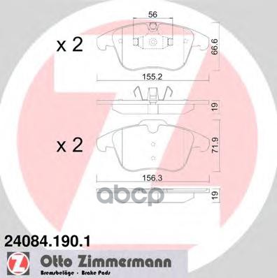 Колодки тормозные SBB JAGUAR XF/XK/S-TYPE/XJ 02-12 ZIMMERMANN 240841901 Zimmermann арт. 240841901