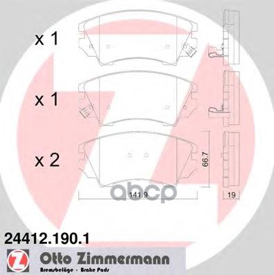 Колодки тормозные дисковые Opel Zimmermann арт. 24412.190.1