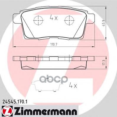 Колодки Торм. Zimmermann арт. 24545.170.1