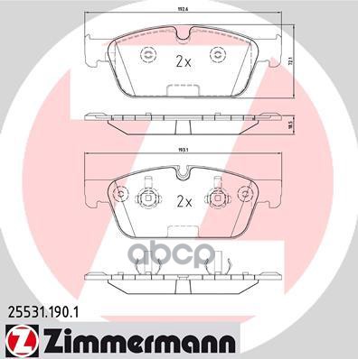 Колодки тормозные дисковые MB Zimmermann арт. 25531.190.1