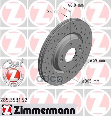 ДИСК ТОPМОЗНОЙ 285353152 Zimmermann арт. 285353152