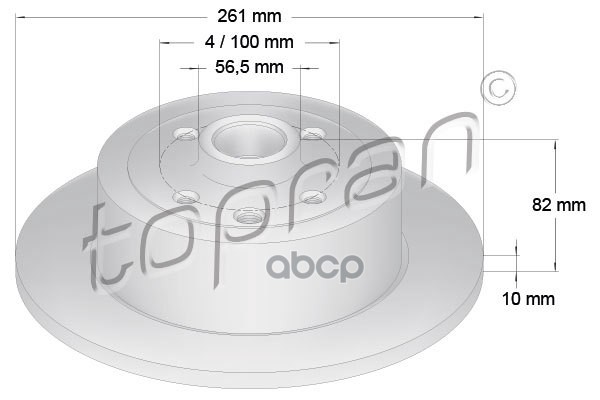 Диск Тормозной (Замена Для Hp-200946755) topran арт. 200946001