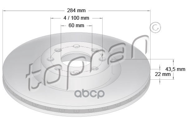 Диск Тормозной (Замена Для Hp-207628755) topran арт. 207628001
