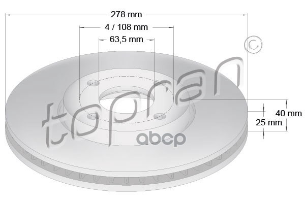 Диск Тормозной (Замена Для Hp-304886755) topran арт. 304886001