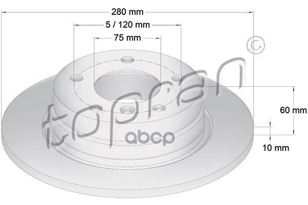 Диск Тормозной (Замена Для Hp-500564755) topran арт. 500564001