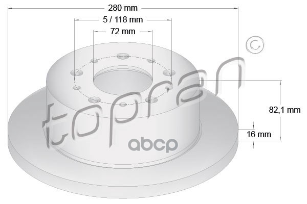 Диск Тормозной (Замена Для Hp-721183755) topran арт. 721183001