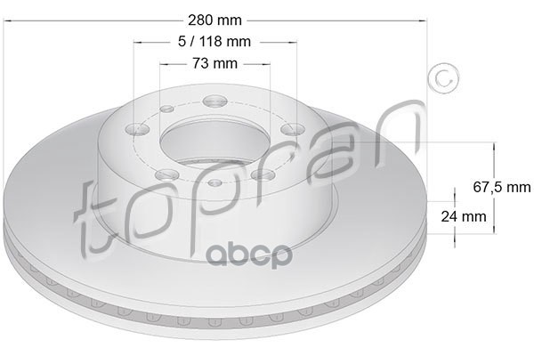 Диск Тормозной (Замена Для Hp-722454755) topran арт. 722454001