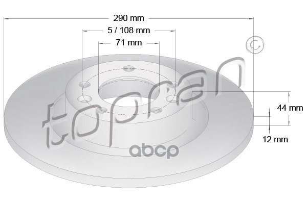 Диск тормозной (замена для HP-723268755) topran арт. 723268001